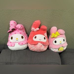 Squishmallows My Melody Bundle Valentines, Taco, Sakura 8” NWT